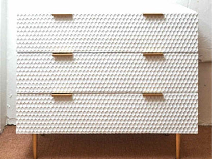Adore Decor "Jolie' 3 Drawer White Finish Honeycomb Chest