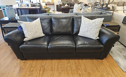 ItalSofa by Natuzzi Black Italian Leather Sofa