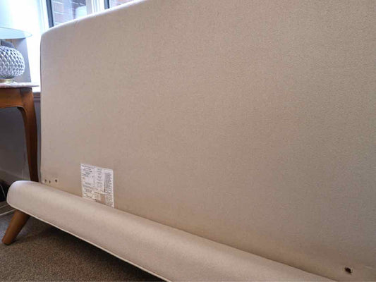 West Elm Ivory Upholstered Full Platform  Bed