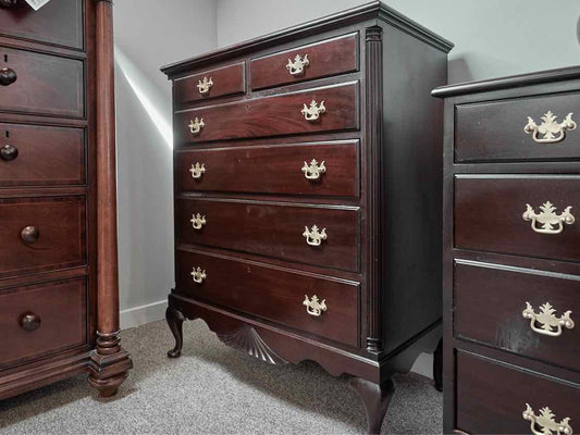 Mahogany Six Drawer Chest With Cabriole Legs