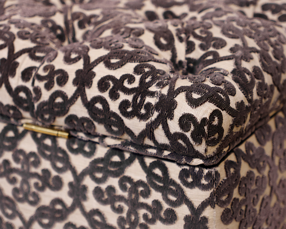 Rectangular Storage Ottoman on Spindel Wood Casters