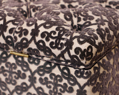 Rectangular Storage Ottoman on Spindel Wood Casters