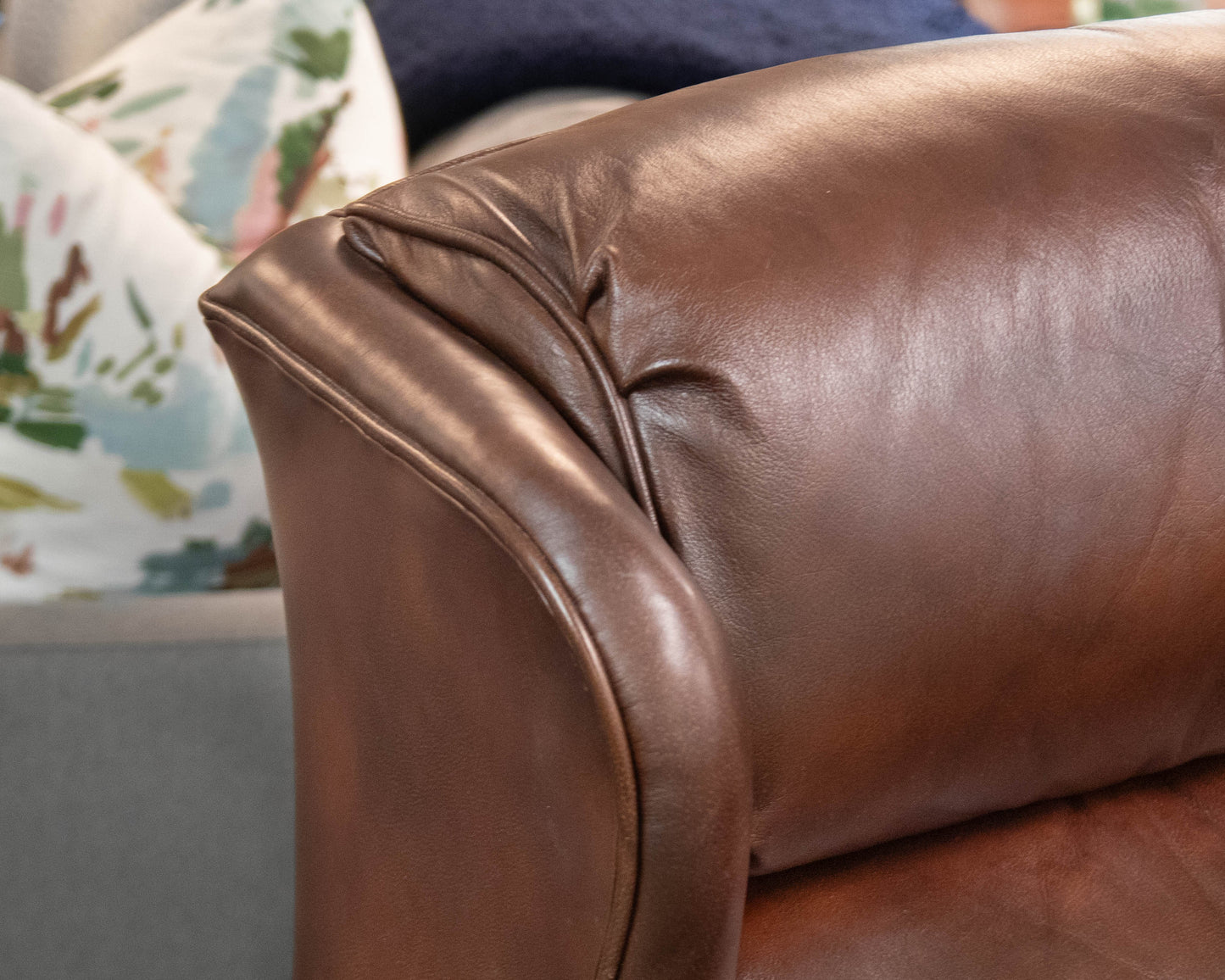 Pair of Bradington Young Chippendale Recliners in Chocolate Brown Leather