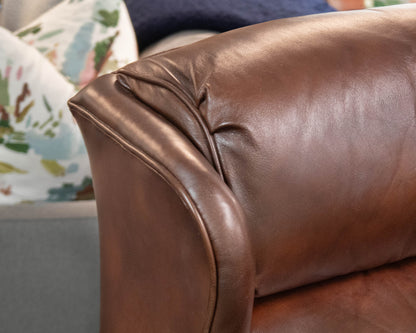 Pair of Bradington Young Chippendale Recliners in Chocolate Brown Leather