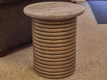 CB2 'Anillo' Travertine Indoor Outdoor Side Table