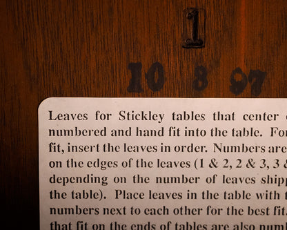 Stickley Mahogany Pedestal Dining Table