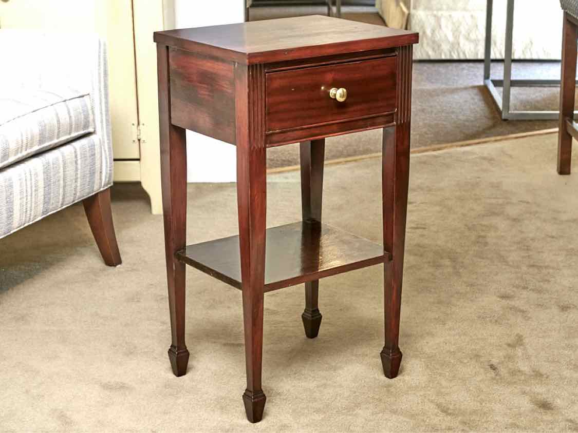 Mahogany 1 Drawer & Shelf Side Table