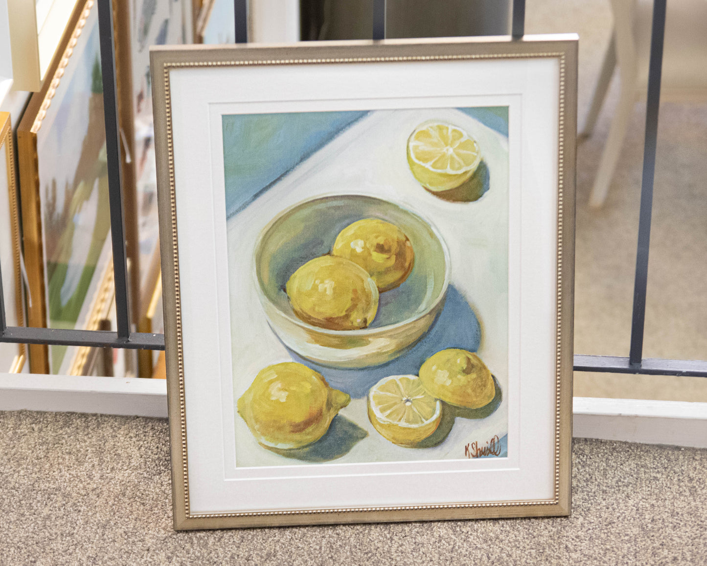 'Lemons in Bowl' Framed Print