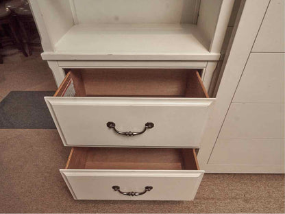 Magnussen White Wall Display Cabinet with Sliding Barn Doors