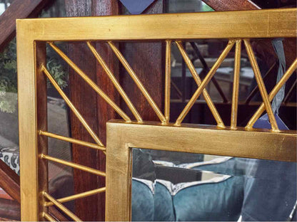 Brass Rectangular Beveled Mirror