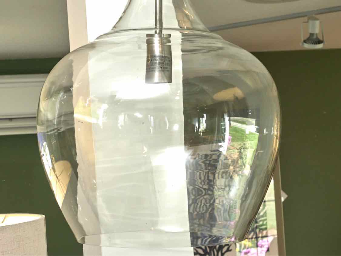 Pottery Barn Flynn Large Glass Globe Nickel Finish  Pendant