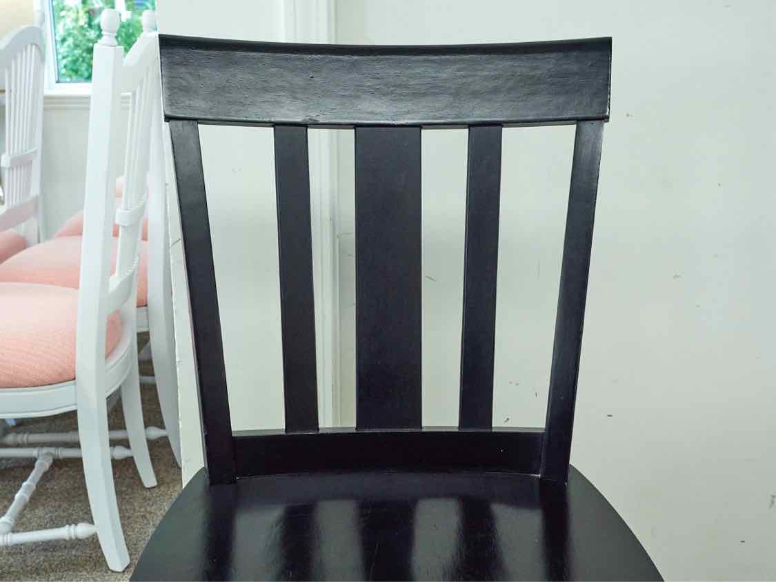 Pair of Black Finish School House Style Counter Stools