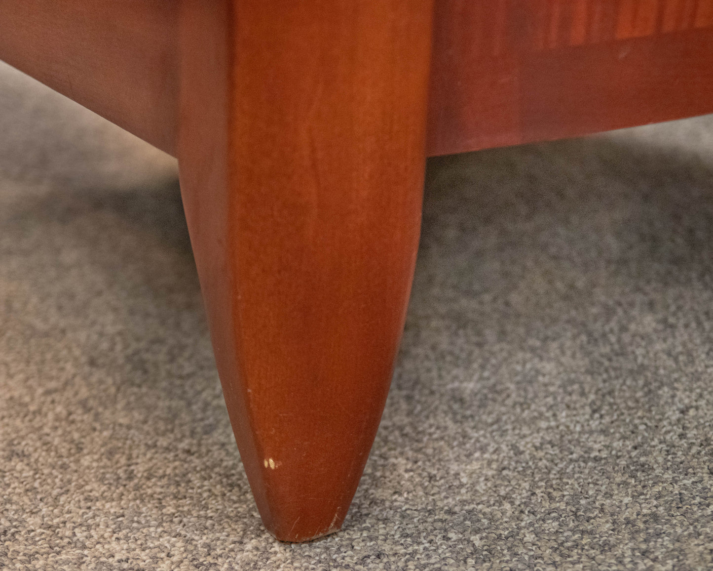 Cherry Frame Blue Upholstery Arm Chair