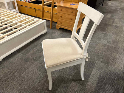 White Slatback Chair w/ Cushion