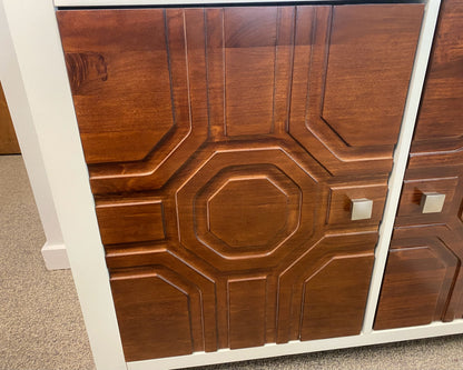 Two Tone White and Espresso Media Chest