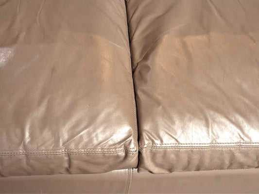 Boston Interiors Leather  Klyine  'Lustre Pebble' 3 Cushion  Sofa