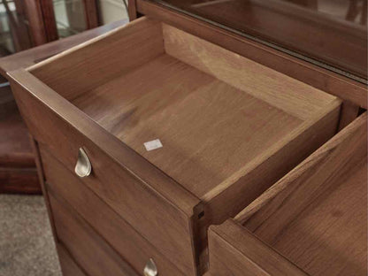 RWay Light Cherry MCM Two Piece Hutch