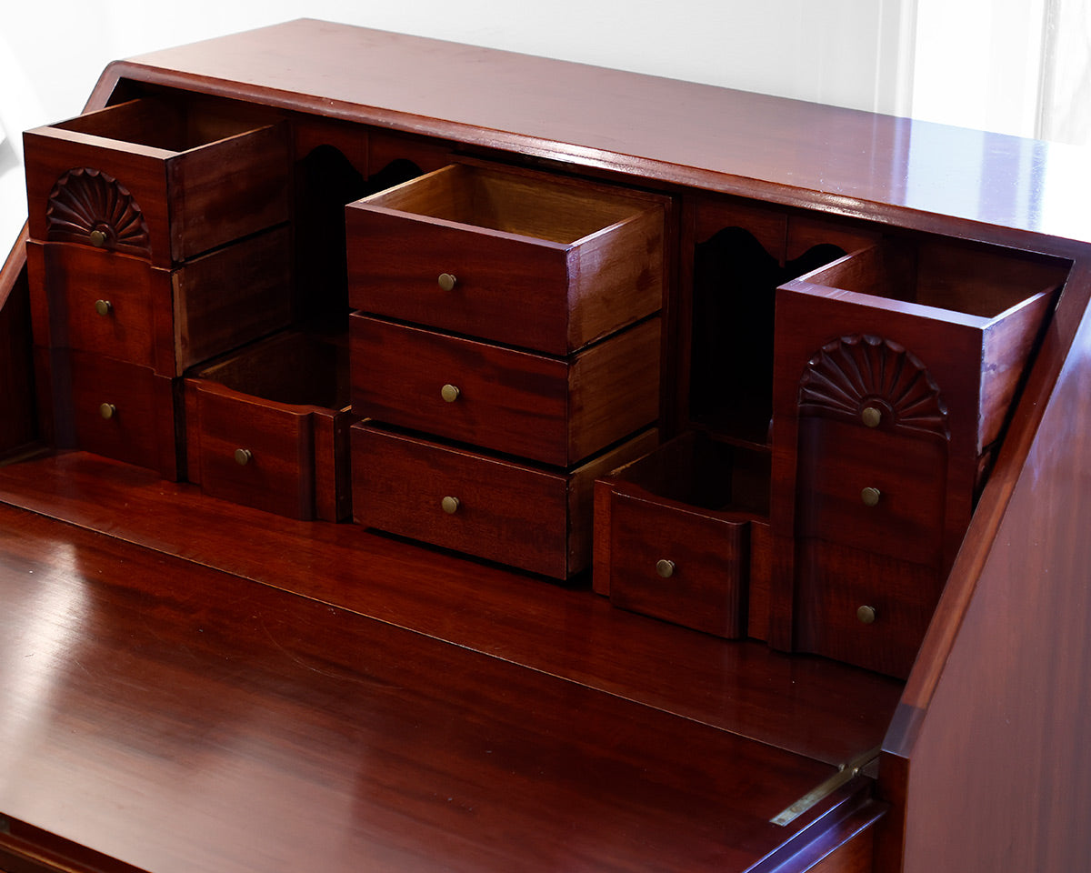 Chippendale Style Mahogany Secretary Desk
