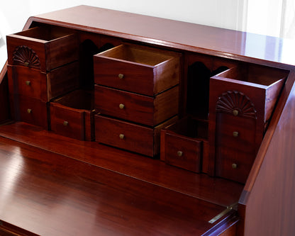 Chippendale Style Mahogany Secretary Desk