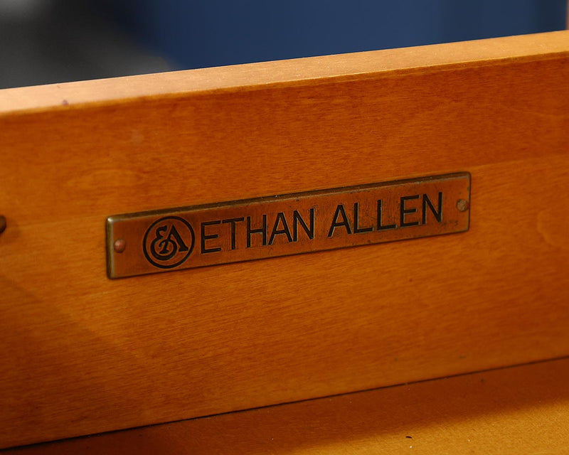 Ethan Allen Maple Desk & Beadboard Back Hutch