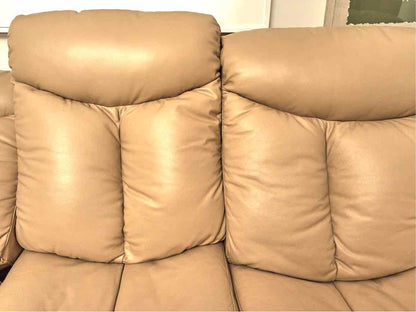 Sand Leather Power Recllining Sofa