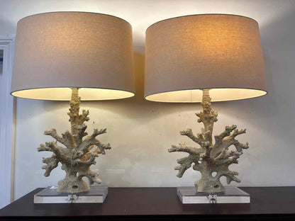 Pair of Tanner Kenzie Coral Table Lamps