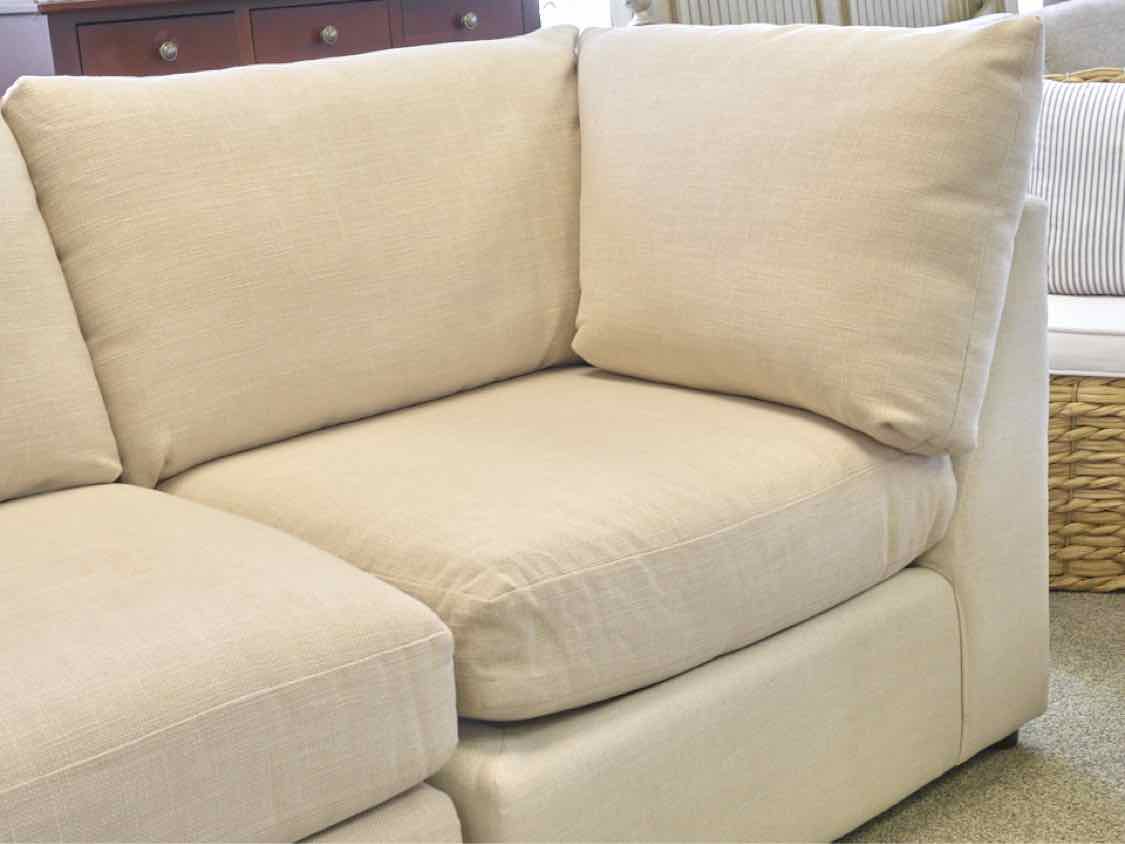 Bassett Three Piece 'Beckham Modular Sofa' in Beige with Storage Ottoman