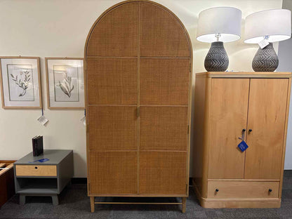 Anthropologie 'Wallace' Cane & Oak Armoire