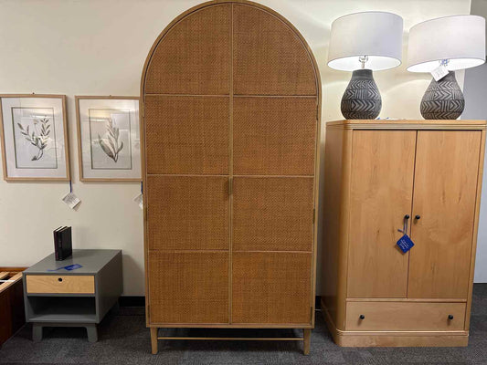 Anthropologie 'Wallace' Cane & Oak Armoire