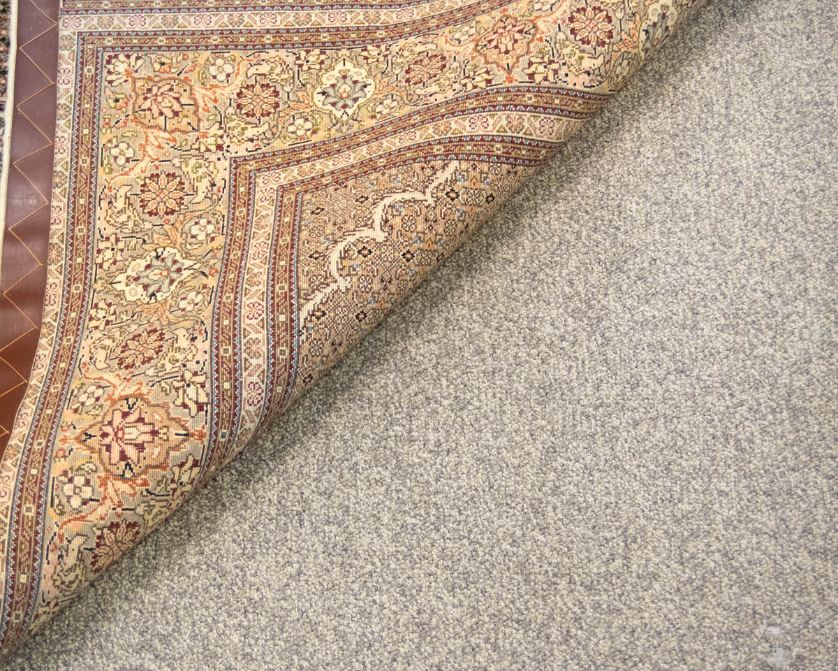 Persian Mahi Tabriz Wool Plum & Taupe Rug