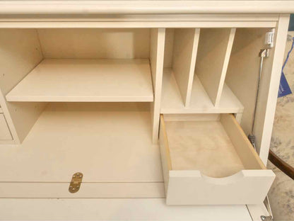 American Drew Ivory Finish 3 Drawer 1 File Drawer  2 Doos Secretary Desk