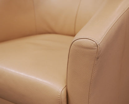 ROM Khaki Leather Swivel Chair