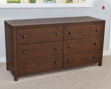 Crate & Barrel Six Drawer Dresser In Cocoa Finish W/ Bronze Knobs