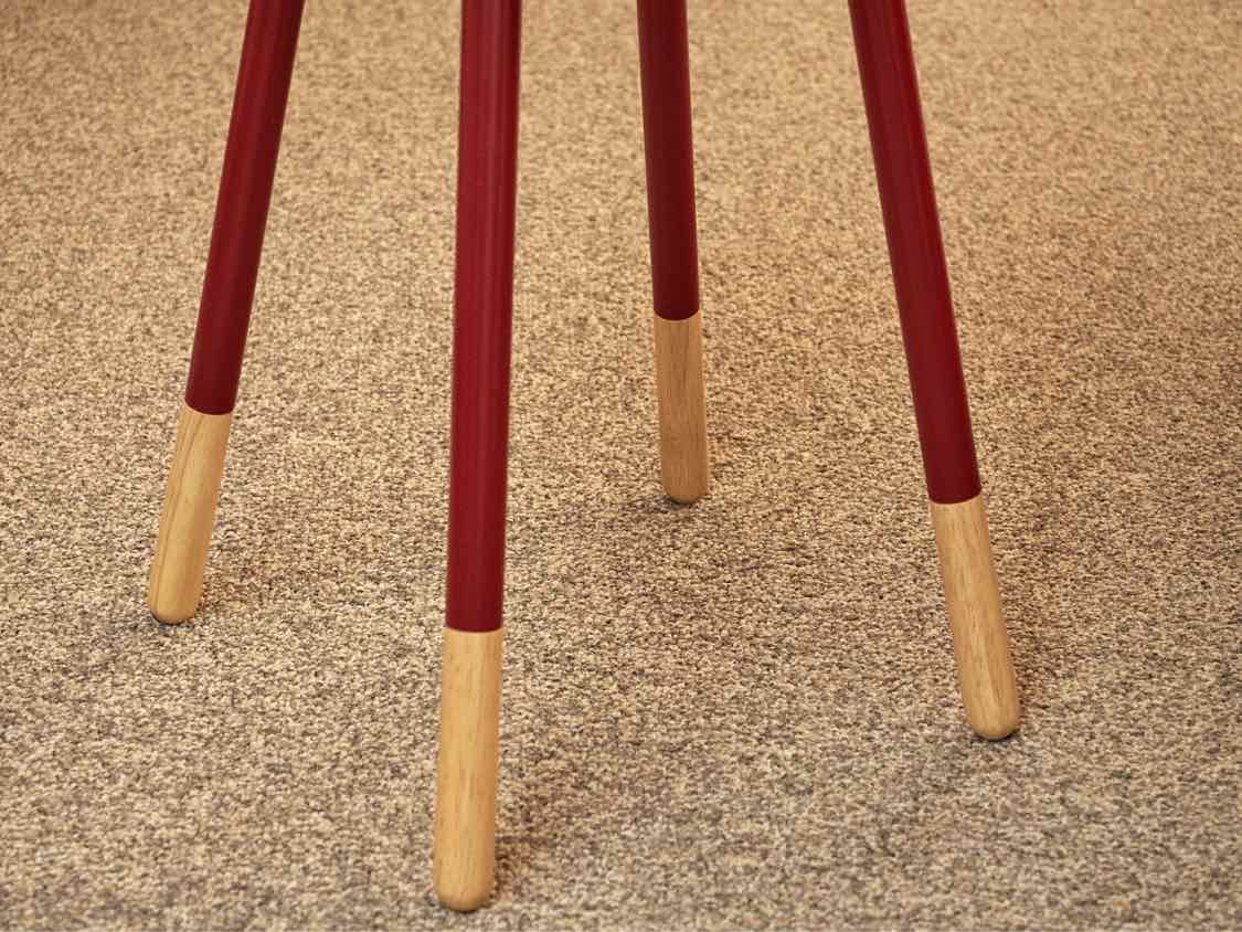 Pair of Round Red Side Tables