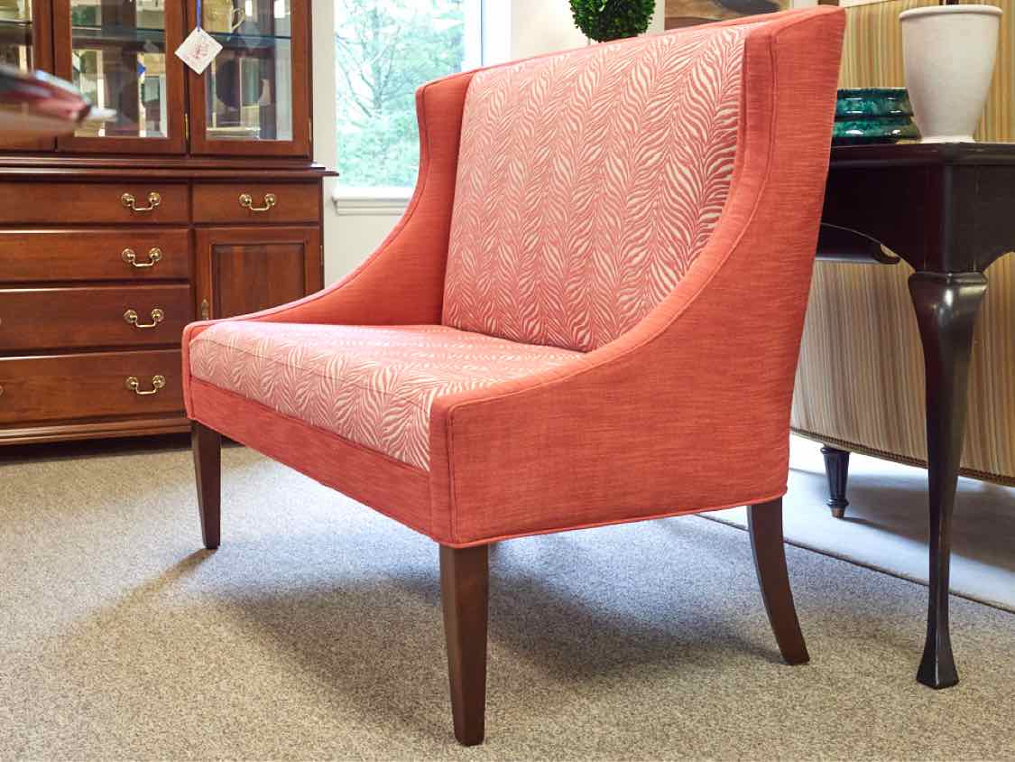 Vanguard Upholstered Banquette with Red Zebra Print