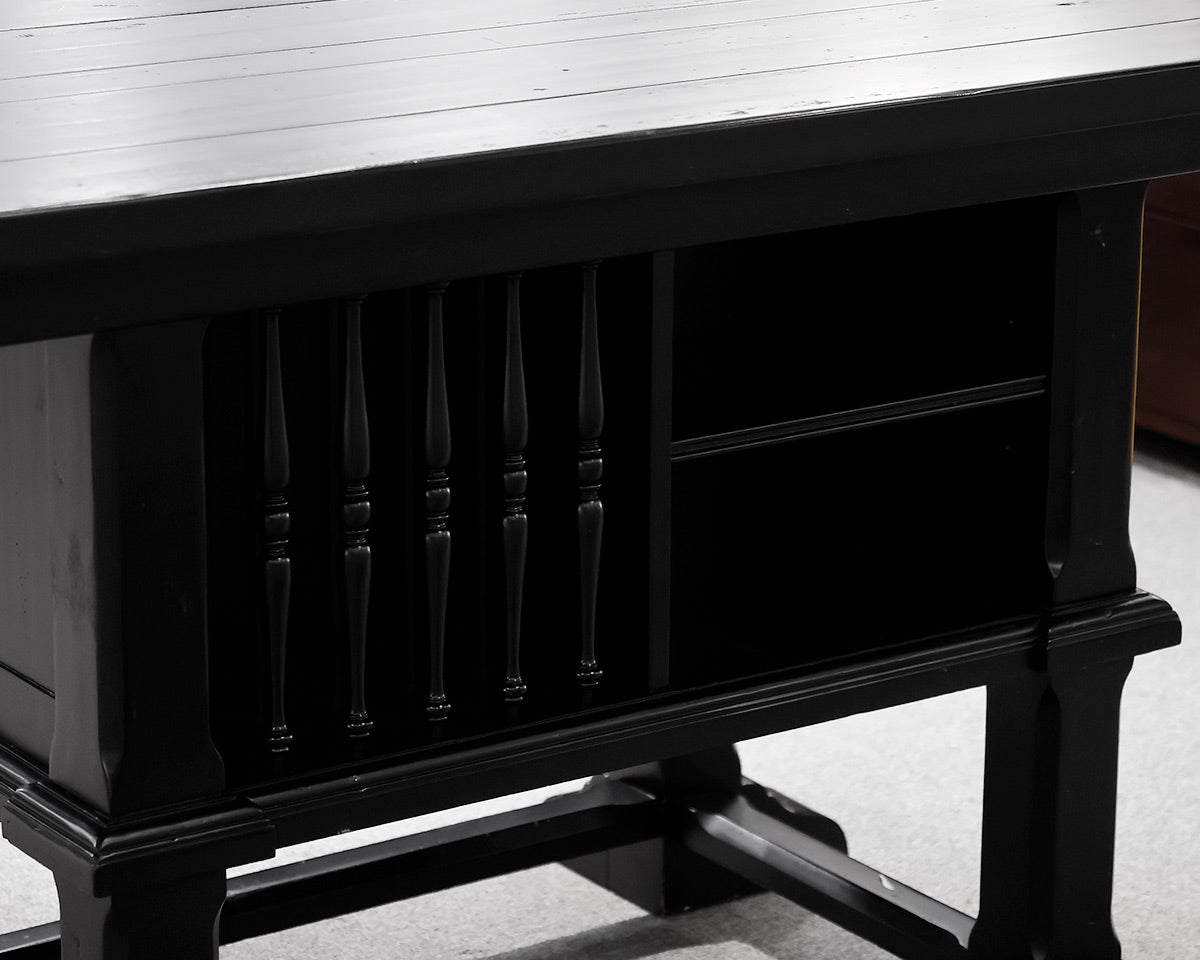 Black Pedestal Pub Dining Table