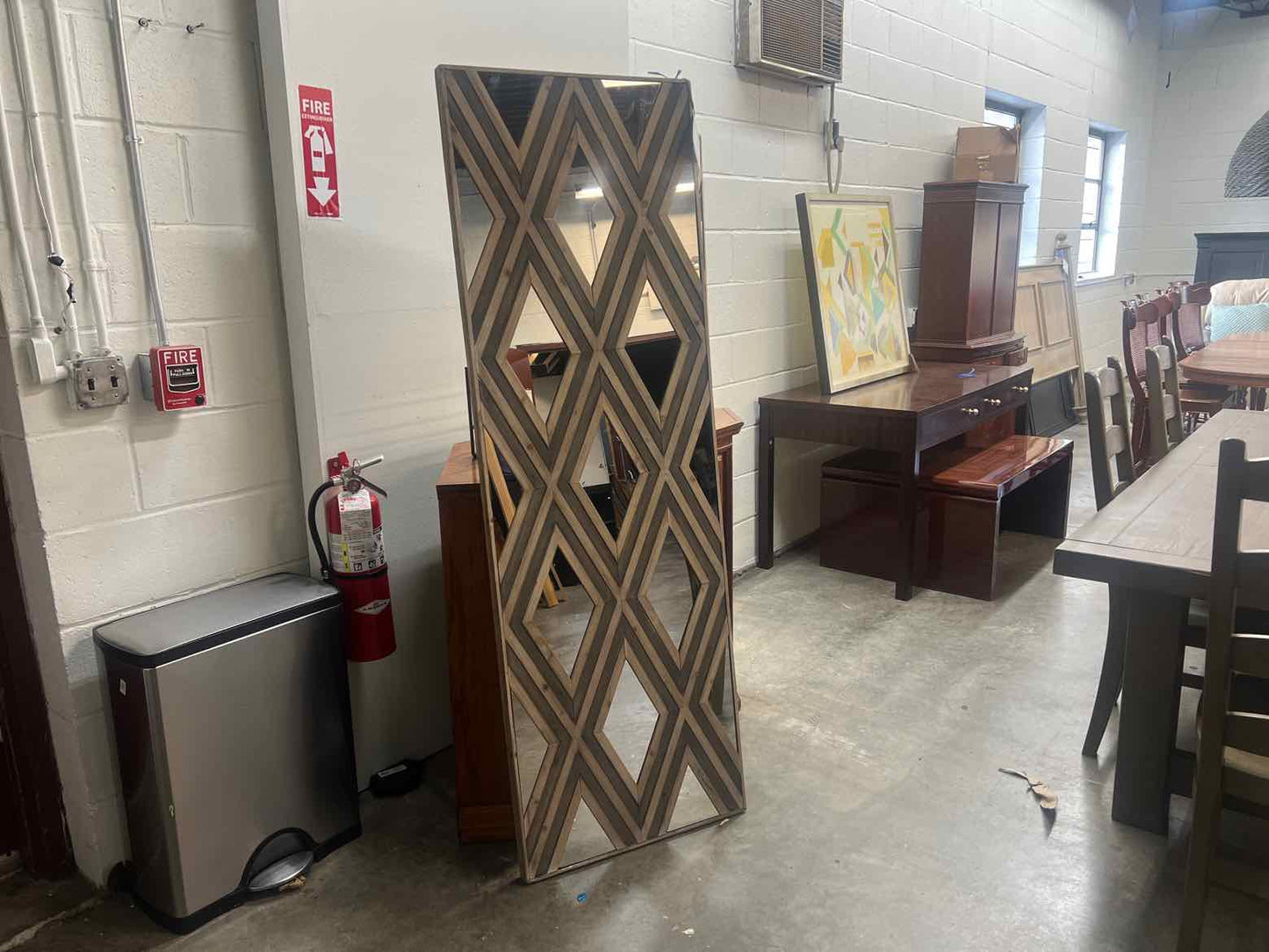 Floor Mirror w/ Wood Accents