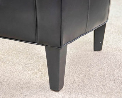 Pair of Ethan Allen Collin Leather Chairs in Black