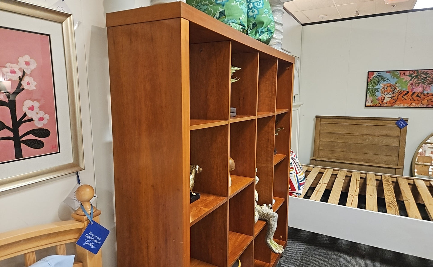 Oak 12-Shelf Etagere on Wheels