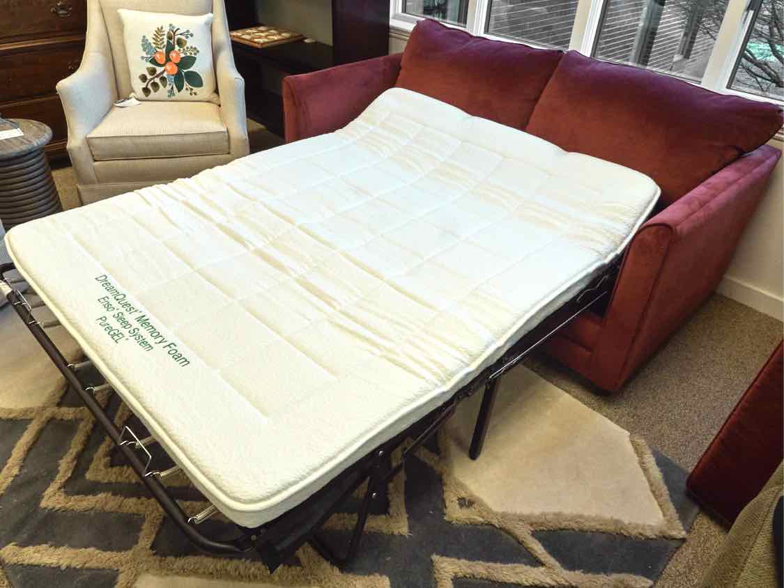 Klausner Full Sleeper in Pomegranate Microfiber Upholstery