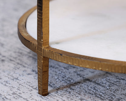 Global View Iron and Stone Cocktail Table