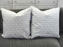 Pair of Grey and White Print Accent Pillows