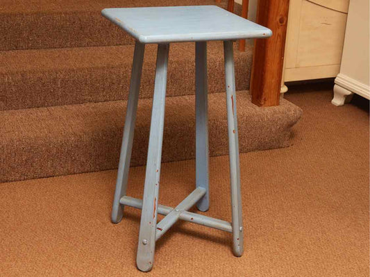 Distressed Marine Blue Finish Side Table