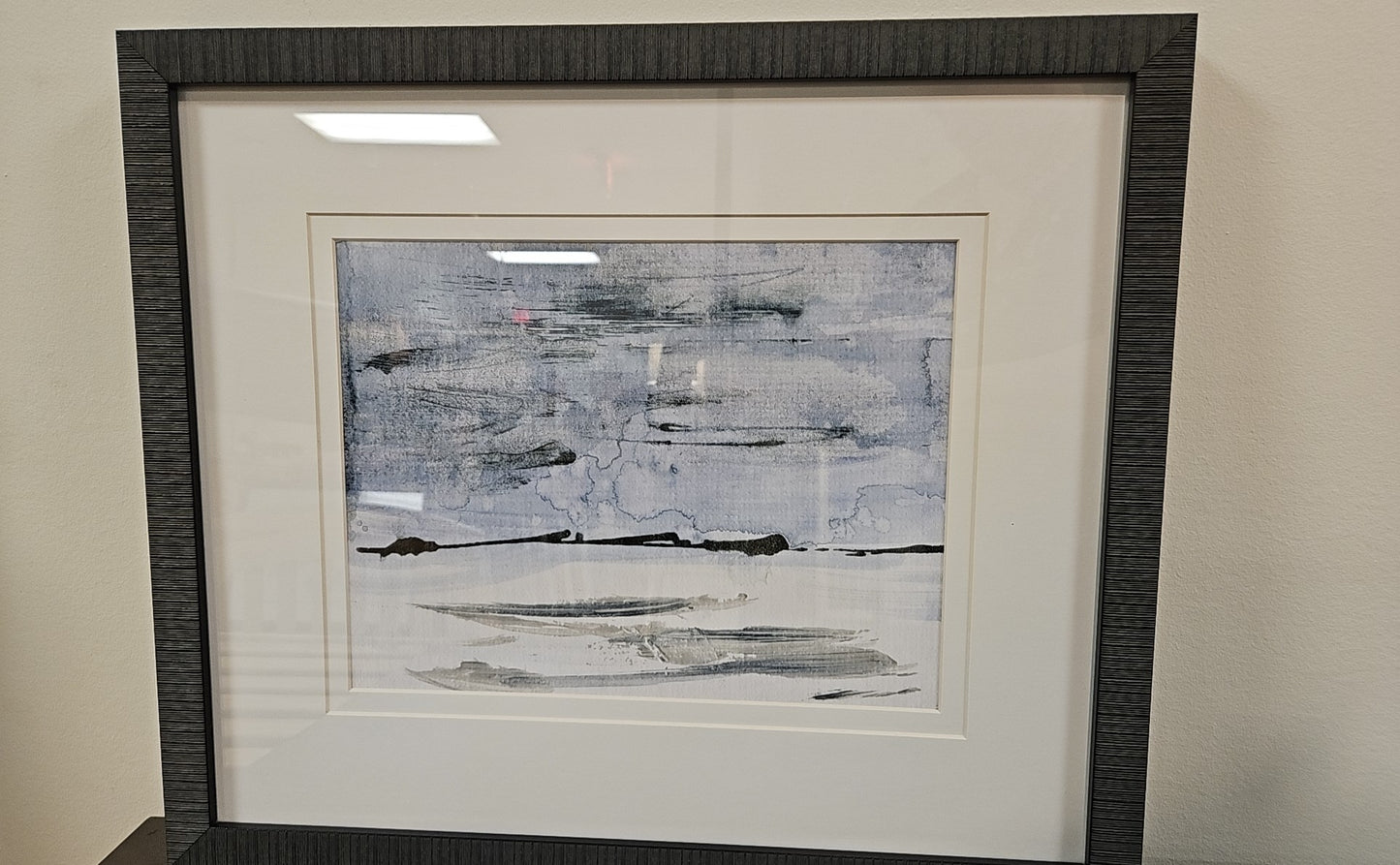 'At the Dawn C' Abstract with Distressed Black Frame