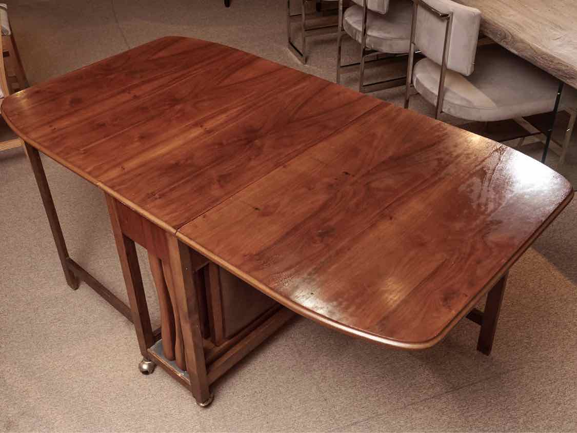 Cherry Drop Leaf Table  On Casters & 4 Chairs