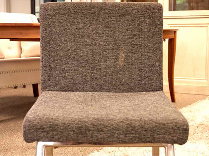 Set of Four CB2 Upholstered Dining Chairs in Charcoal