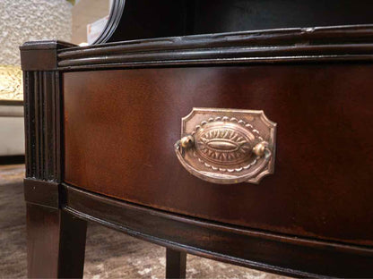Pair of Drexel Mahogany Open Shelf Nightstands