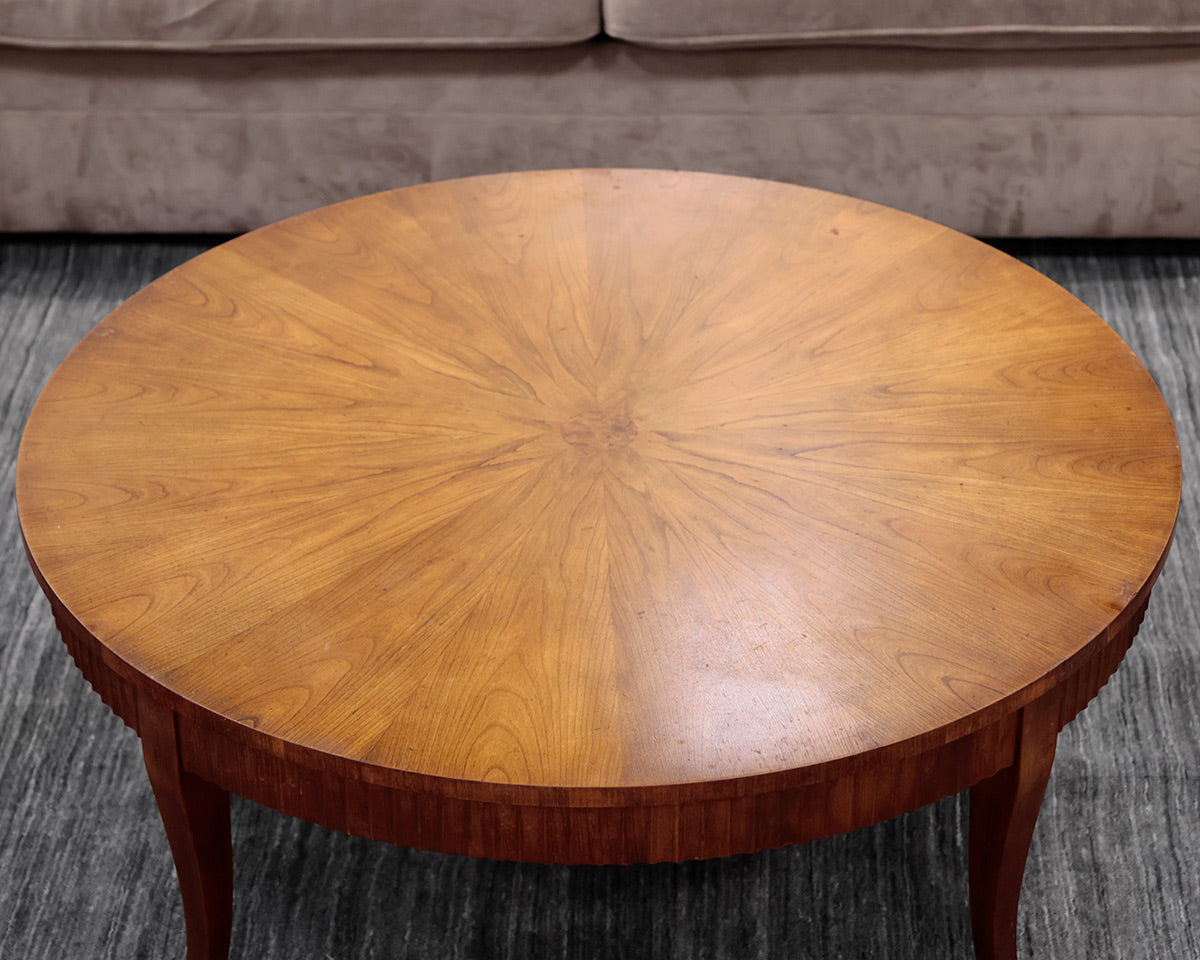 Baker Round Reeded Cocktail Table