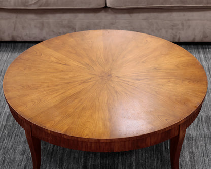 Baker Round Reeded Cocktail Table