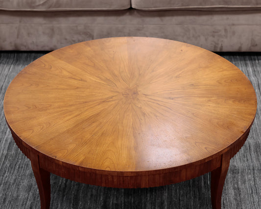 Baker Round Reeded Cocktail Table